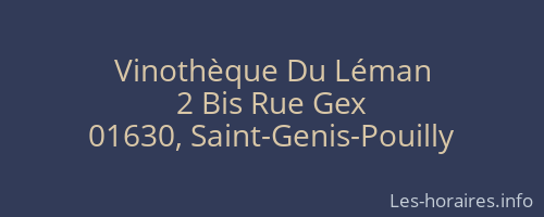 Vinothèque Du Léman
