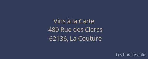 Vins &agrave; la Carte