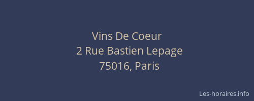 Vins De Coeur