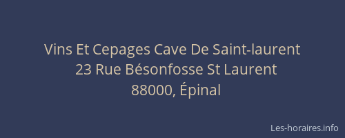 Vins Et Cepages Cave De Saint-laurent