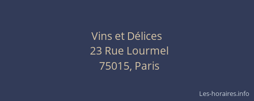 Vins et Délices