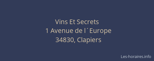 Vins Et Secrets