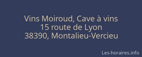 Vins Moiroud, Cave à vins