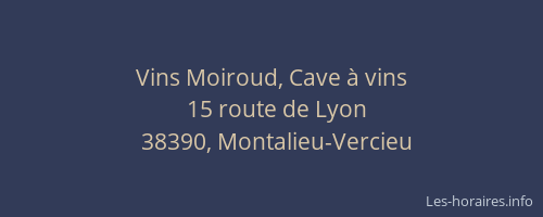 Vins Moiroud, Cave à vins