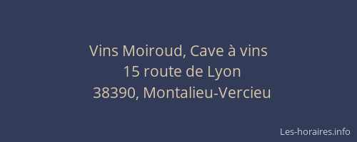 Vins Moiroud, Cave &agrave; vins