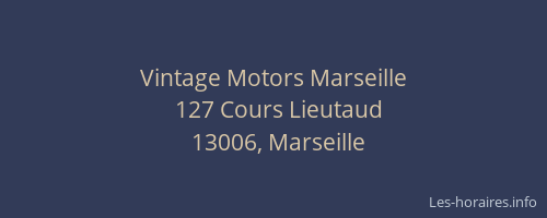 Vintage Motors Marseille