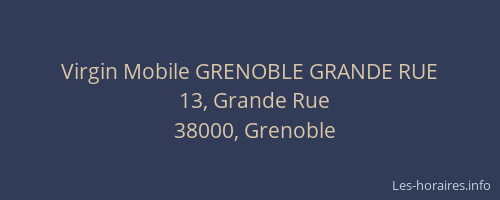 Virgin Mobile GRENOBLE GRANDE RUE