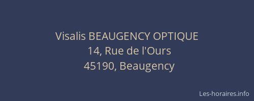 Visalis BEAUGENCY OPTIQUE