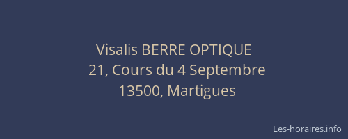 Visalis BERRE OPTIQUE