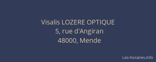Visalis LOZERE OPTIQUE
