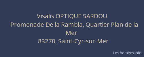 Visalis OPTIQUE SARDOU