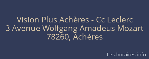 Vision Plus Achères - Cc Leclerc