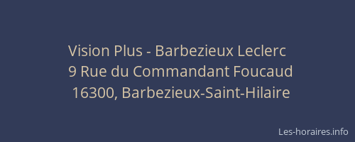Vision Plus - Barbezieux Leclerc