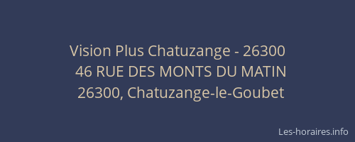 Vision Plus Chatuzange - 26300