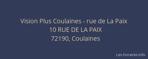 Vision Plus Coulaines - rue de La Paix