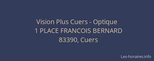 Vision Plus Cuers - Optique