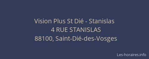 Vision Plus St Dié - Stanislas