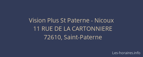 Vision Plus St Paterne - Nicoux