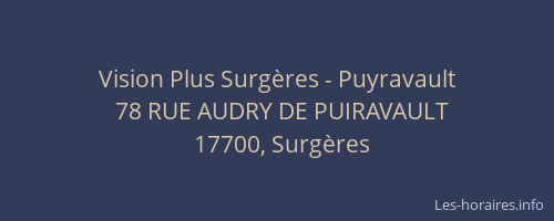 Vision Plus Surg&egrave;res - Puyravault