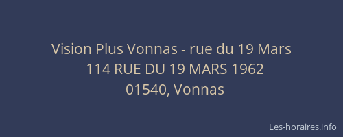 Vision Plus Vonnas - rue du 19 Mars