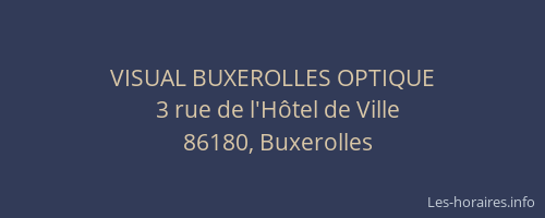 VISUAL BUXEROLLES OPTIQUE