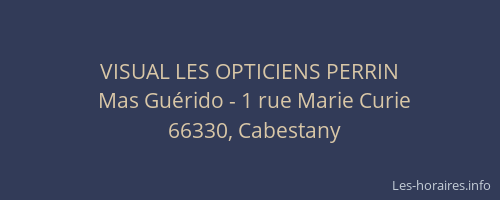 VISUAL LES OPTICIENS PERRIN