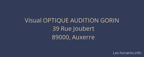 Visual OPTIQUE AUDITION GORIN