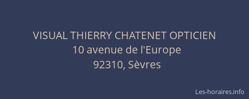 VISUAL THIERRY CHATENET OPTICIEN