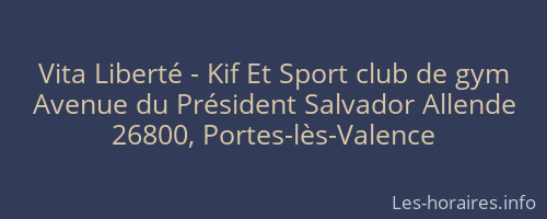 Vita Liberté - Kif Et Sport club de gym