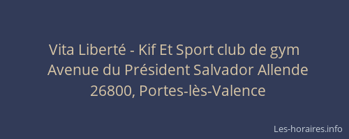 Vita Liberté - Kif Et Sport club de gym