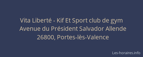 Vita Libert&eacute; - Kif Et Sport club de gym