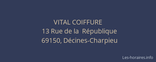 VITAL COIFFURE