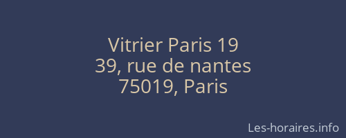 Vitrier Paris 19