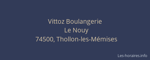 Vittoz Boulangerie