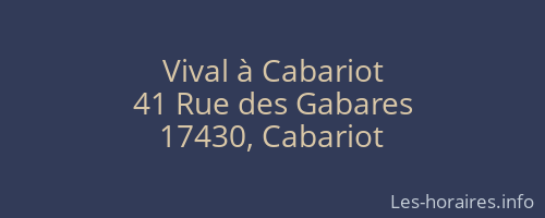 Vival à Cabariot