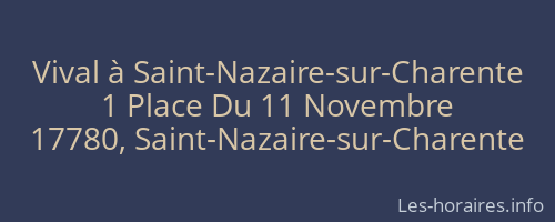 Vival à Saint-Nazaire-sur-Charente