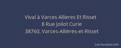 Vival &agrave; Varces Allieres Et Risset
