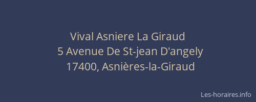 Vival Asniere La Giraud