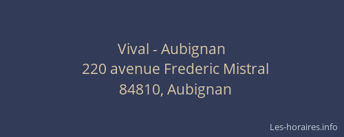 Vival - Aubignan