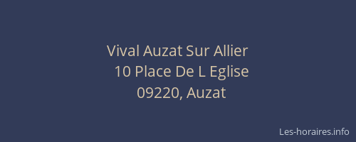 Vival Auzat Sur Allier