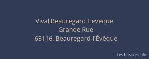 Vival Beauregard L'eveque