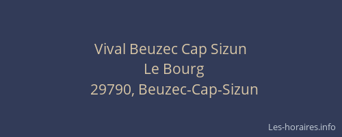 Vival Beuzec Cap Sizun
