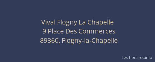 Vival Flogny La Chapelle
