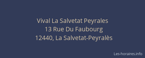 Vival La Salvetat Peyrales