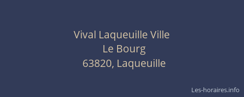 Vival Laqueuille Ville