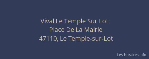 Vival Le Temple Sur Lot