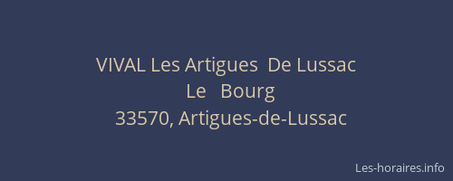 VIVAL Les Artigues  De Lussac