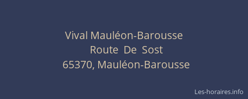 Vival Maul&eacute;on-Barousse