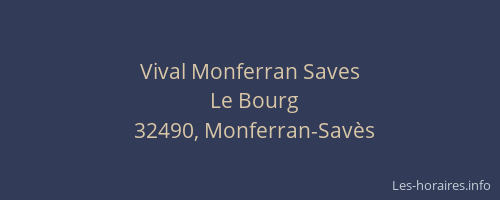 Vival Monferran Saves