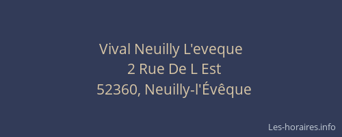 Vival Neuilly L'eveque